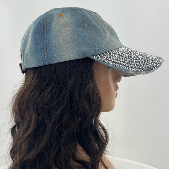 Fleur-de-lis Rhinestone Baseball Hat - Picture 4 of 10